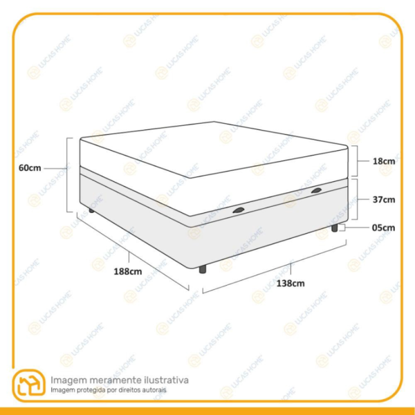 Cama Box Baú + Colchão de Casal Ortobom D45 Iso 150 138x188x60cm - Image 4