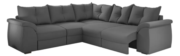 Sofá de Canto 5 Lugares com Retrátil Qatar Suede Cinza Selmer Estofados