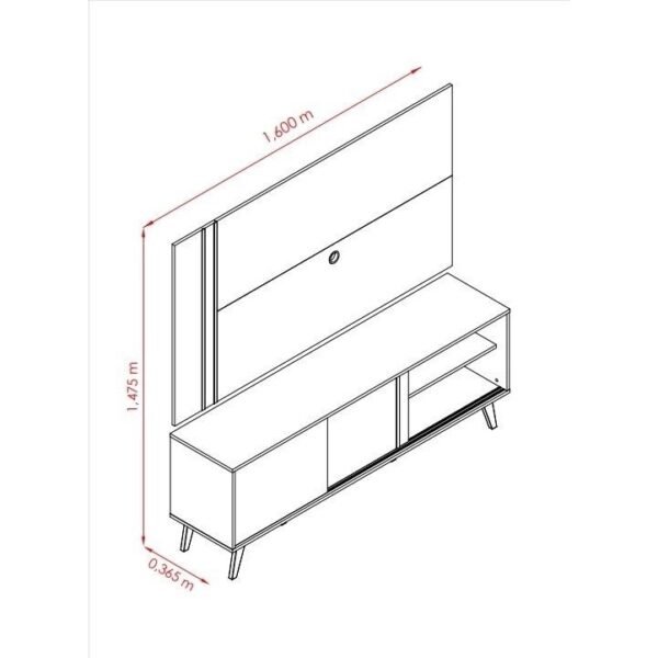 Estante Cronos para TV de até 65 polegadas – Calacata  Off White – Madetec - Image 2