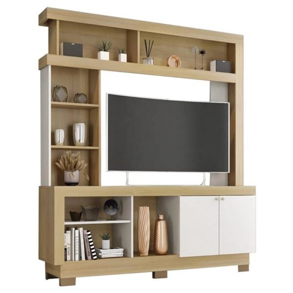 Estante Home Theater Mali para TV até 50 – Móveis Leão NatureOff White