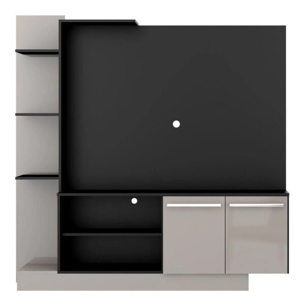 Estante Home Theater com Suporte ptv até 55” Denver Multimóveis PretoLacca Fumê - Image 3