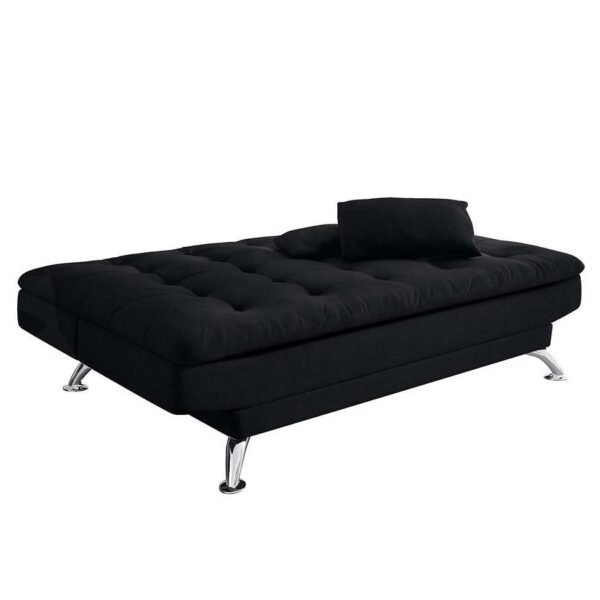 Sofá-Cama Casal 3 Lugares Premium Suede Pés de Metal Preto - Image 5